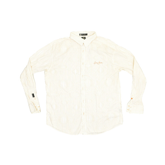 Sean John Men's White Orange Pinstripe Button Down Shirt Y2K Size XXXL - Picture 1 of 8
